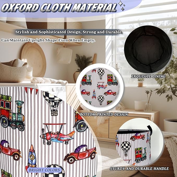 Personalize Cars Printed Laundry Basket Oxford Cloth Foldable Funny Laundry - Image 6