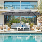 SUPERJARE 15FT Outdoor Umbrella for Patio, Double sided Pool Umbrellas with Fade Resistant Canopy, Large Table Umbrella for Deck, Market, Backyard - Gray - Image 6