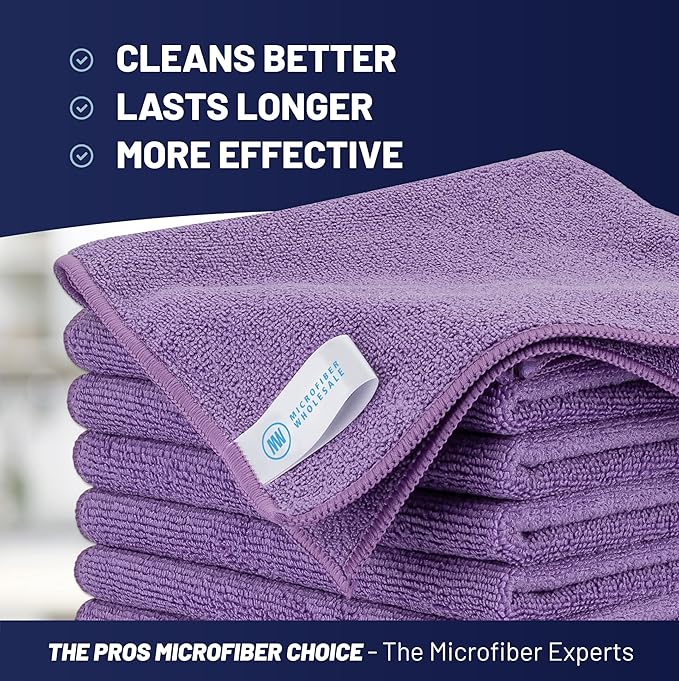 MW PRO Microfiber Cleaning Cloths Purple - Image 2
