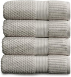 NY Loft 100% Cotton Bath Towel Set of 4 | Grey Towels | Oeko-TEX® Standard 100 by NYLoft
