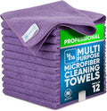 MW Pro Microfiber Cleaning Cloth | Purple | 12 Pack | 16” x 16” | All Purpose by MicrofiberWholesale