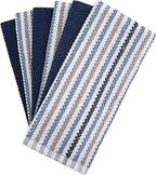 Premium Kitchen Towels | Large Cotton Kitchen Hand Towels | Popcorn Striped - Image 2