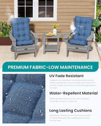 SERWALL HDPE Outdoor Rocking Cushion Set of 4, Memory Foam Cushion Navy - Image 7
