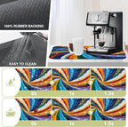 Kitchen Mat Swirl Colorful Textured Dish Drying Mat 16"x24" Bsorbent Coffee - Image 3