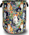 Watercolor Cats Laundry Hamper Foldable Oxford Cloth Cute Animal Cat Laundry by Unknown