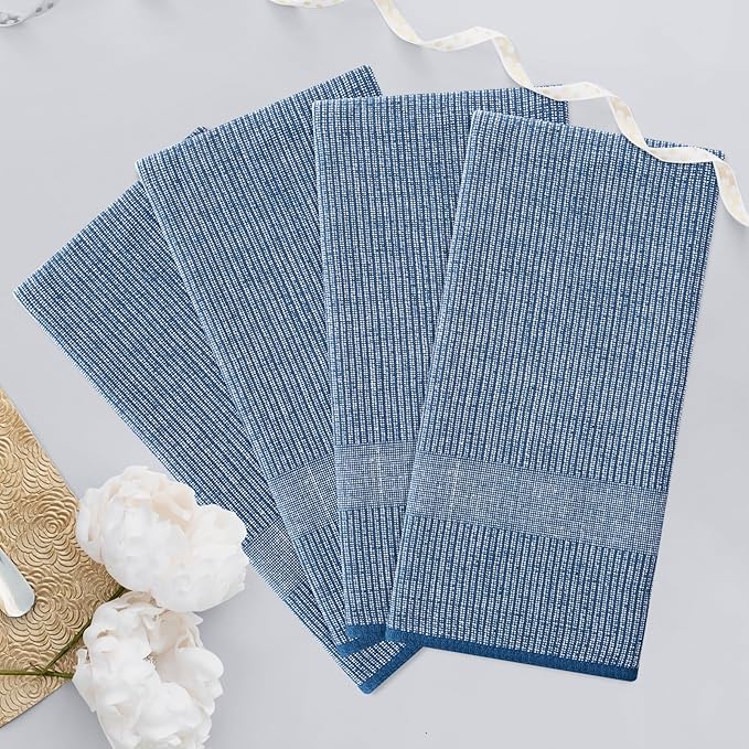 Homaxy Premium Kitchen Towels, Large Cotton Kitchen Hand Towels, Flat and Terry - Image 7