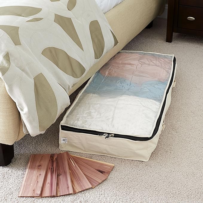 Household Essentials Cedarline Under Bed Storage Bag, Heavy-Duty Cotton Canvas - Image 2