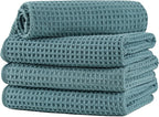 Microfiber Waffle Hand Towels, 4 Pieces, Fast Drying, Lint Free 430 GSM by Unknown