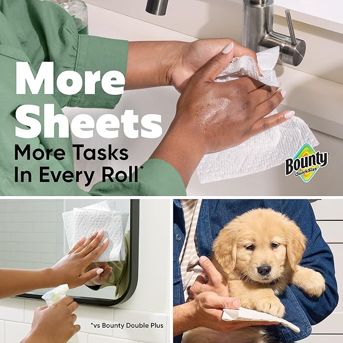 Bounty Quick Size Paper Towels, 8 Family Rolls - Image 3