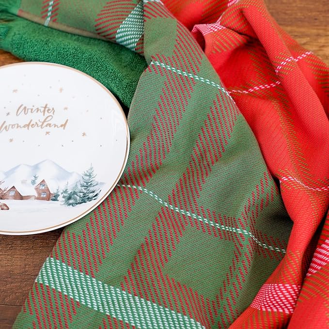 sea me at home Holiday Plaid Hand Towels - Image 3
