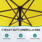 AreShark 7.5FT Patio Umbrella Table Market Umbrella with 6 Sturdy Ribs, Button Tilt/Crank Heavy-Duty Round Outdoor Umbrellas for Garden, Deck, Backyard,and Pool, Yellow - Image 7