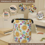 Collapsible Laundry Basket, Vintage Peace Symbol Dirty Clothes Hamper, Hippie - Image 4