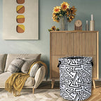 Black White Abstract Arrow Laundry Basket Foldable - Image 7