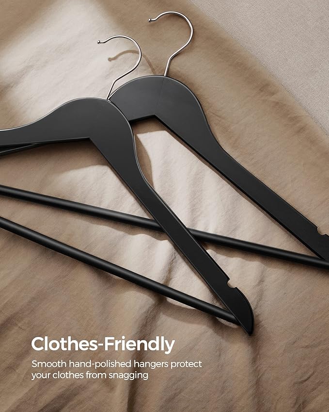 SONGMICS Wooden Hangers, Swivel Hook, Non-Slip - Image 3