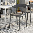 VECELO 4 Pack Plastic Stacking Chairs, Stackable Dining Chairs for Kitchen Restaurant Patio, Portable Indoor Outdoor Use, No Assembly Required, Gray - Image 8