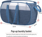 pop-up laundry basket，with Durable Handles collapsible Mesh laundry Hamper - Image 2