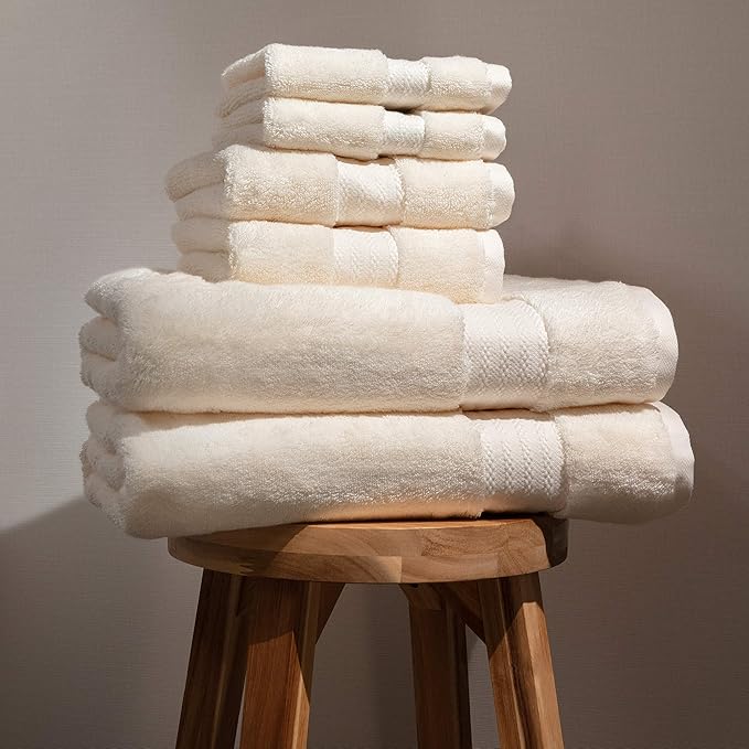 Fabdreams 100% Organic Cotton Bath Towel Set of 6 700 GSM Hotel Premium Plush by Fabdreams