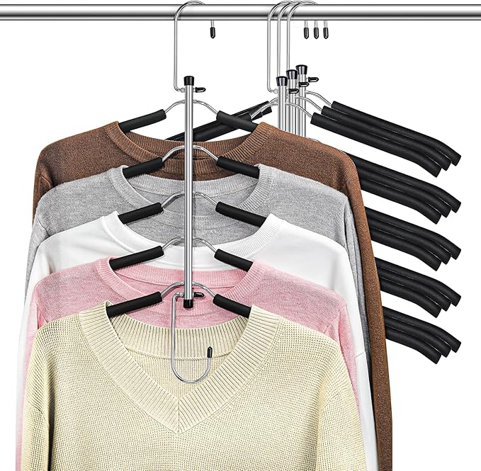 Clothes Hangers Space Saving Shirt Organizer, Non Slip Multi Shirt Hangers by Lomrsiul