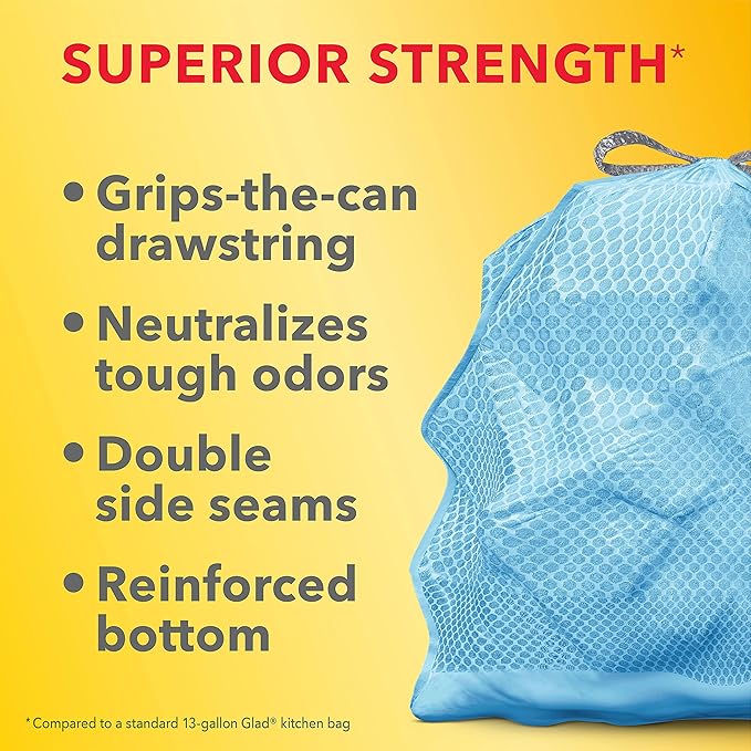 Glad Tall Kitchen Trash Bags 13 Gallon, MaxStrength Beachside Breeze Garbage - Image 4