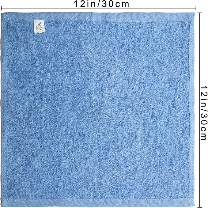 Basic Wash Cloths 12x12 Inches – Bulk Pack of 24 – Blue Color – Soft and - Image 2