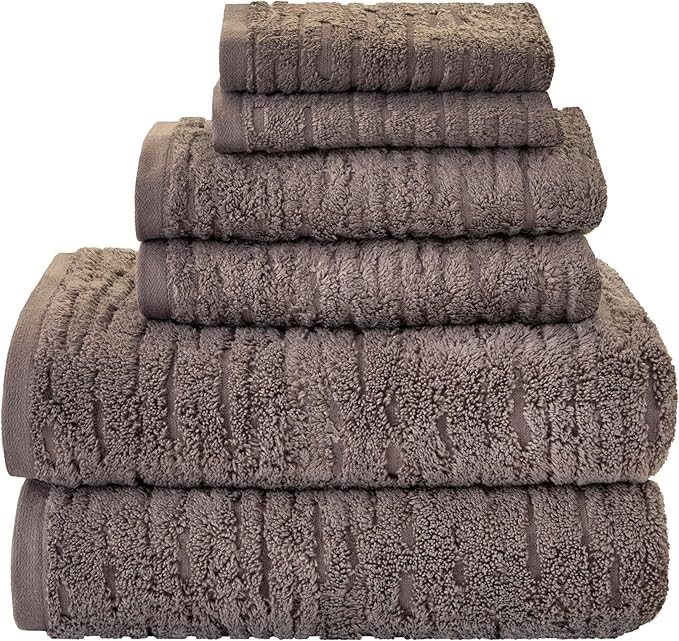 SKL Home CloudSoft 100% Cotton Luxury 6-Piece Towel Set, 600 GSM, Ultra Plush & by SKLHomebySaturdayKnightLtd