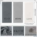 3 Pcs Faith Hope Love Farmhouse Decorative Hand Towels - Image 2