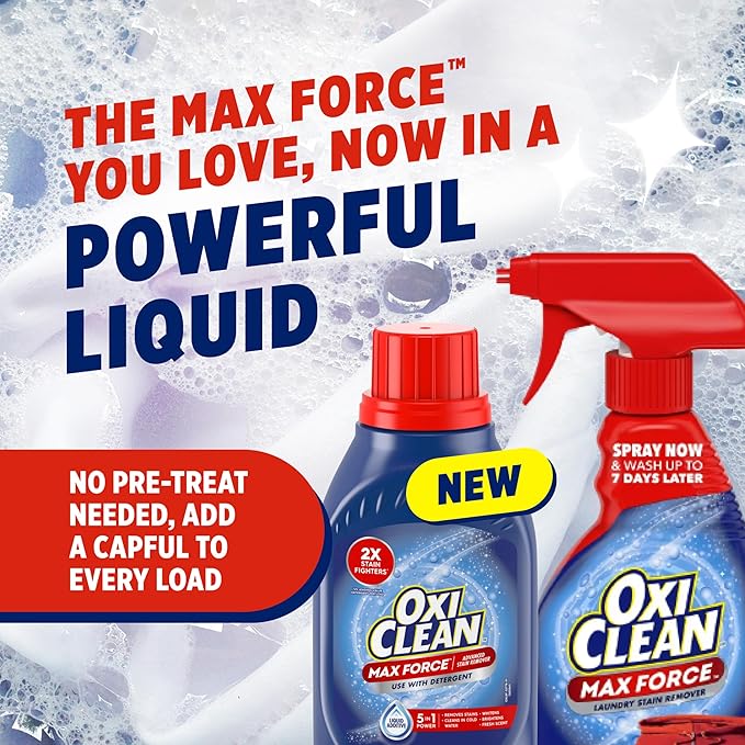 OxiClean Max Force Advanced Stain Remover Liquid, Color-Safe, Bleach-Free Kids - Image 2