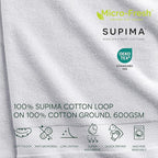 Lacoste Heritage Supima Cotton 6-Piece Towel Set, 2 Bath Towels, 2 Hand Towels - Image 3