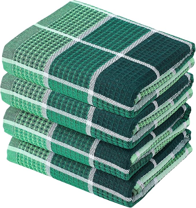 Bright Large Kitchen Towels, 16 Inch x 26 Inch Buffalo Check Dish Towels by Unknown
