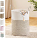 Tall Laundry Basket with Handles, 58L Portable Dirty Clothes Hamper, Boho by SunNewt