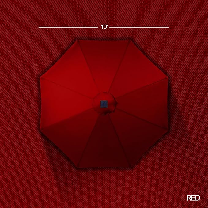 Best Choice Products 10ft Offset Cantilever Hanging Market Patio Umbrella, Smooth 360° Rotation, 8 Sturdy Ribs, Easy Adjustment - Red - Image 8