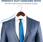 JS HANGER Wooden Coat Hangers, 20 Pack High Grade 17.5 Inch Wood Suit Hangers - Image 3