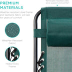 Best Choice Products Set of 2 Adjustable Steel Mesh Zero Gravity Lounge Chair Recliners w/Pillows and Cup Holder Trays - Forest Green - Image 8