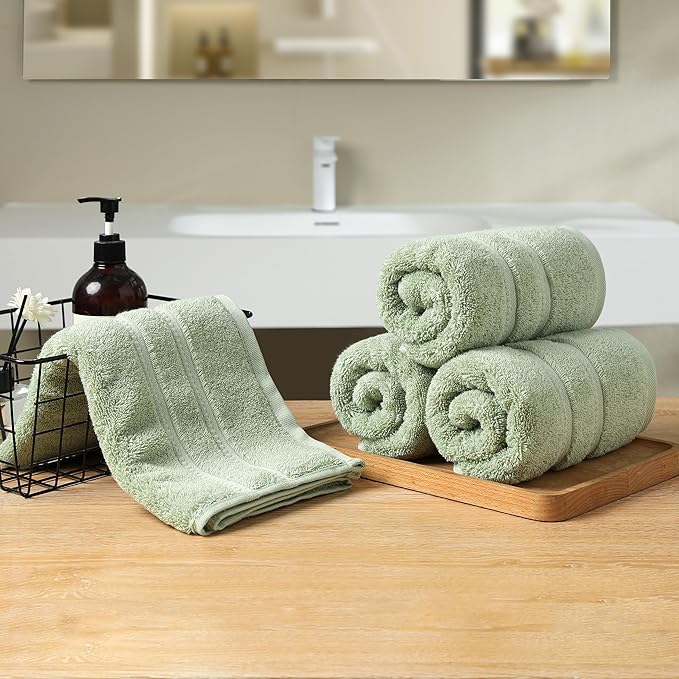 Simple&Opulence 4 Pcs Premium Hand Towels 16"x28", 600 GSM 100% Ring Spun Cotton - Image 7