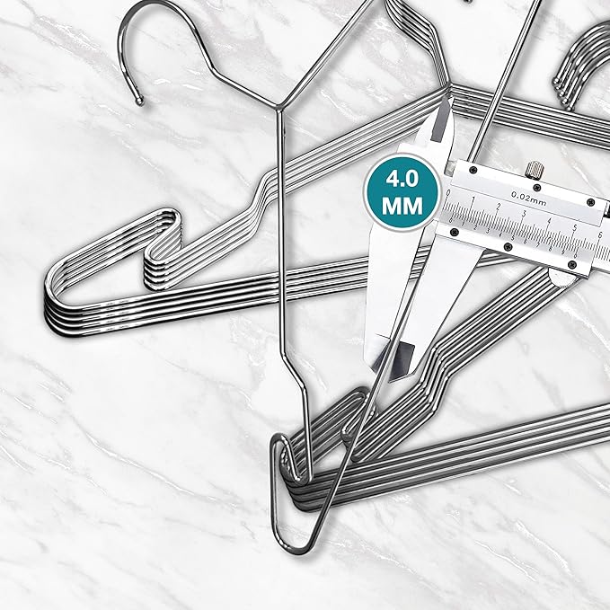 Heavy Duty Metal Hangers with Unique Hook Design Durable & Sturdy Coat Hangers - Image 3
