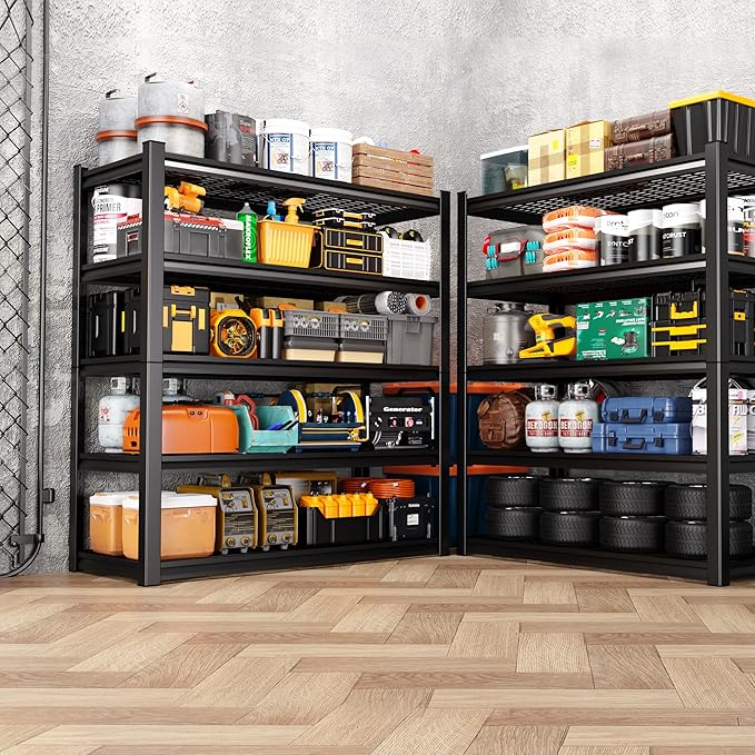 72" H Garage Shelving Heavy Duty Storage Shelves, Adjustable Metal Shelving Unit, Utility Garage Organizer Shelf for Basement, Pantry, Kitchen, Warehouse, Supermarket, 59" W x 19.7" D x 72" H - Image 8