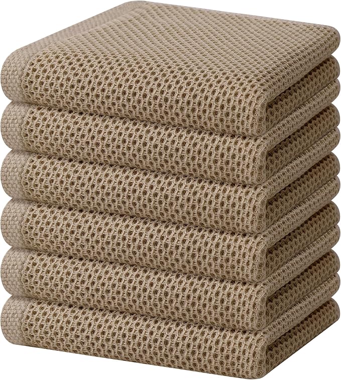 Homaxy 100% Cotton Waffle Weave Kitchen Dish Towels, Ultra Soft Absorbent Quick by Homaxy