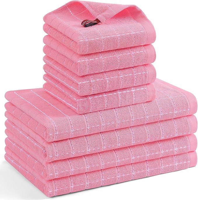 Mordimy 100% Cotton Terrycloth Kitchen Towels and Dishcloths Sets, Soft and by Mordimy