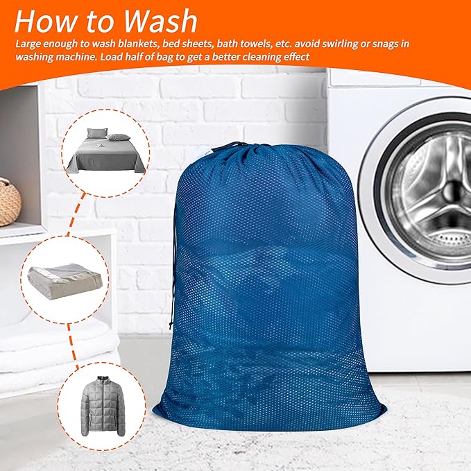 Polecasa Extra Heavy Duty Large Diamond Mesh Laundry Bags - Image 6