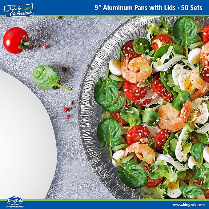 Nicole Home Collection Aluminum Pans 9” Round Disposable Foil Pans - Image 4