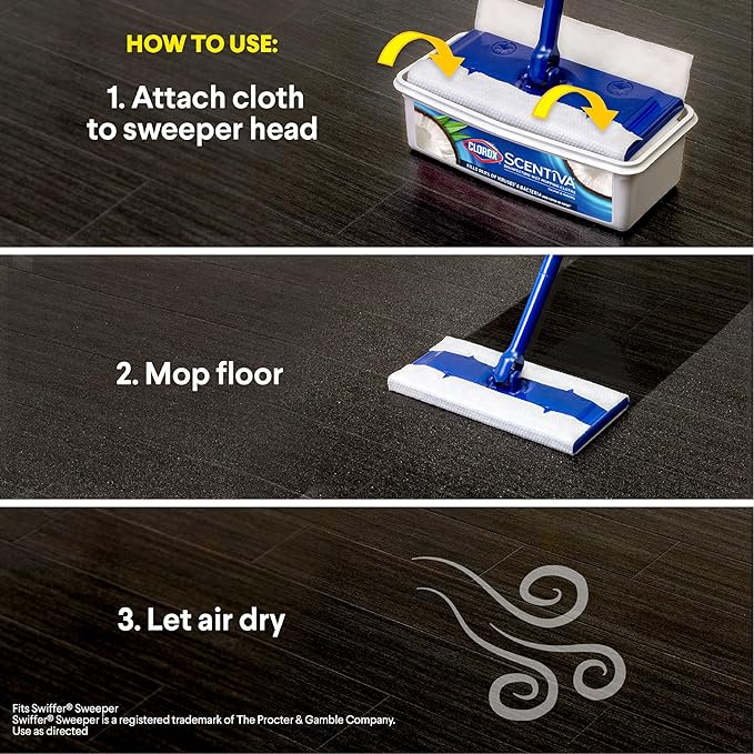 Clorox Scentiva Disinfecting Wet Mop Pad, Disposable Mop Heads, Coconut and - Image 4