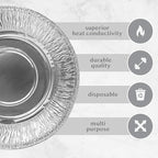 PLASTICPRO 10'' Inch Round Deep Tin Foil Pans Disposable Aluminum, Freezer & - Image 6