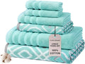 Modern Threads Oxford 6-Piece 100% Cotton Towel Set – Yarn Dyed Jacquard & by ModernThreads
