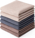 BOOMIBOO 6-Pack Kitchen Dish Cloths, 100% Cotton Waffle Weave, Ultra Soft by BOOMIBOO