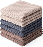 BOOMIBOO 6-Pack Kitchen Dish Cloths, 100% Cotton Waffle Weave, Ultra Soft by BOOMIBOO