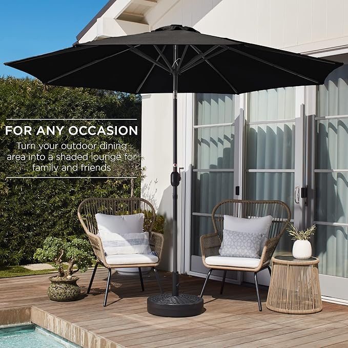 Best Choice Products 10ft Outdoor Table Compatible Steel Polyester Market Patio Umbrella w/Crank and Easy Push Button Tilt - Image 3