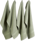 DII Basic Terry Collection Waffle Dishtowel Set, Solid Artichoke, 4 Piece by DII