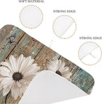 Rustic Daisy Dish Drying Mats 18x24 Inch Vintage Sunflowers on Wooden Board - Image 7