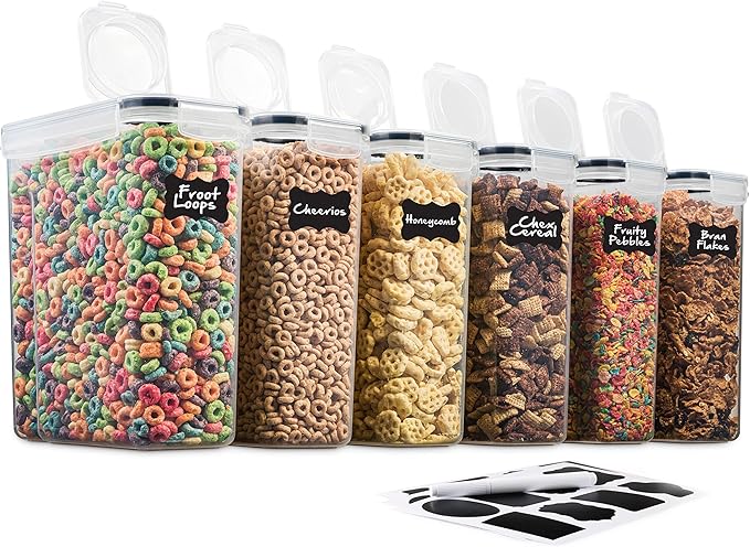 6 Pack Airtight Cereal Food Storage Container by Seseno