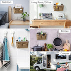 3pcs Middle Wall Hanging Organizer Bag, Linen Fabric Door Hanging Storage Basket - Image 2